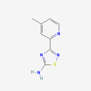 molecular formula C8H8N4S B13880279 3-(4-Methylpyridin-2-yl)-1,2,4-thiadiazol-5-amine 