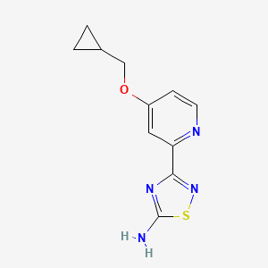 molecular formula C11H12N4OS B13880332 3-(4-(Cyclopropylmethoxy)pyridin-2-yl)-1,2,4-thiadiazol-5-amine 