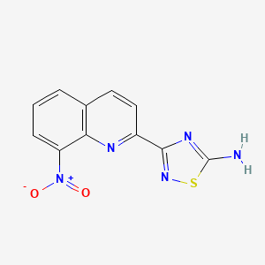 molecular formula C11H7N5O2S B13880392 3-(8-Nitroquinolin-2-yl)-1,2,4-thiadiazol-5-amine 