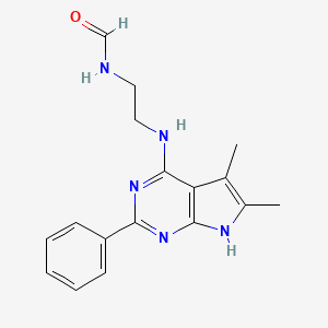 N-[2-[(5,6-dimethyl-2-phenyl-7H-pyrrolo[2,3-d]pyrimidin-4-yl)amino]ethyl]formamide