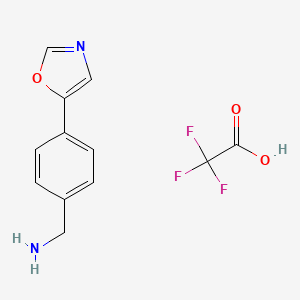 molecular formula C12H11F3N2O3 B13880441 (4-(Oxazol-5-yl)phenyl)methanamine trifluoroacetate CAS No. 1360616-38-1