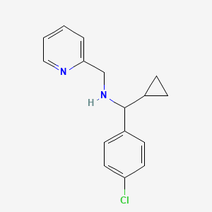 molecular formula C16H17ClN2 B13880449 1-(4-chlorophenyl)-1-cyclopropyl-N-(pyridin-2-ylmethyl)methanamine 