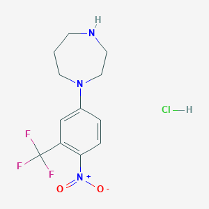 molecular formula C12H15ClF3N3O2 B1388050 1-[4-Nitro-3-(trifluoromethyl)phenyl]-homopiperazine hydrochloride CAS No. 1185298-60-5
