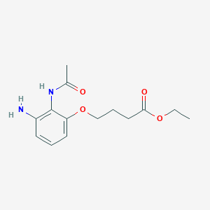 molecular formula C14H20N2O4 B13880598 Ethyl 4-[2-(acetylamino)-3-aminophenoxy]butanoate 