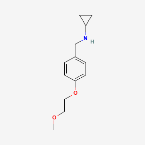 molecular formula C13H19NO2 B1388061 Cyclopropyl-[4-(2-methoxyethoxy)-benzyl]-amine CAS No. 1095047-84-9