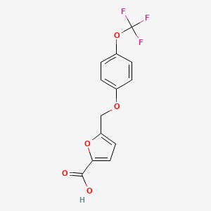 molecular formula C13H9F3O5 B1388062 5-{[4-(Trifluoromethoxy)phenoxy]methyl}-2-furoic acid CAS No. 1144442-37-4