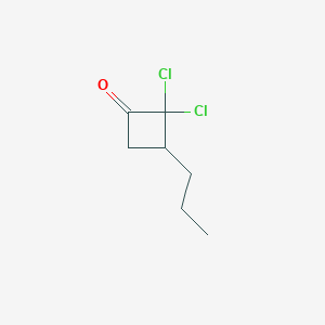 molecular formula C7H10Cl2O B13880622 2,2-Dichloro-3-propylcyclobutan-1-one 