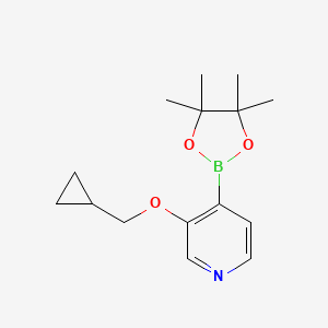 molecular formula C15H22BNO3 B13880638 3-(Cyclopropylmethoxy)-4-(4,4,5,5-tetramethyl-1,3,2-dioxaborolan-2-YL)pyridine 