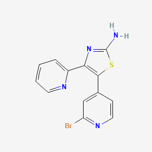 molecular formula C13H9BrN4S B13880644 5-(2-Bromopyridin-4-yl)-4-(pyridin-2-yl)-1,3-thiazol-2-amine CAS No. 446852-67-1