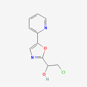 molecular formula C10H9ClN2O2 B13880733 2-Chloro-1-(5-(pyridin-2-yl)oxazol-2-yl)ethanol 