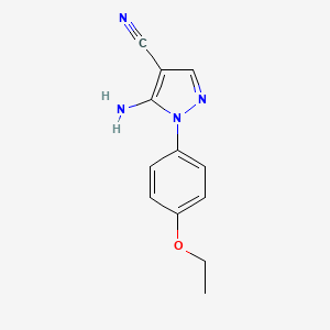 molecular formula C12H12N4O B1388078 5-Amino-1-(4-ethoxyphenyl)-1H-pyrazole-4-carbonitrile CAS No. 1175758-47-0