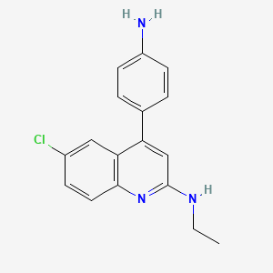 molecular formula C17H16ClN3 B13880816 4-(4-aminophenyl)-6-chloro-N-ethylquinolin-2-amine 