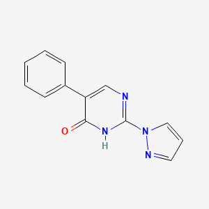 molecular formula C13H10N4O B13880862 5-phenyl-2-(1H-pyrazol-1-yl)pyrimidin-4(3H)-one 