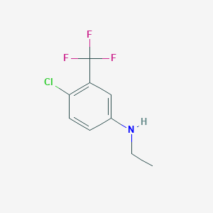 molecular formula C9H9ClF3N B1388090 [4-Chloro-3-(trifluoromethyl)phenyl]ethylamine CAS No. 42265-87-2