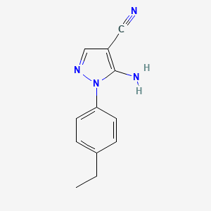 molecular formula C12H12N4 B1388092 5-Amino-1-(4-ethylphenyl)-1H-pyrazole-4-carbonitrile CAS No. 1176618-40-8
