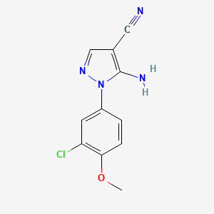 molecular formula C11H9ClN4O B1388093 5-Amino-1-(3-chloro-4-methoxyphenyl)-1H-pyrazole-4-carbonitrile CAS No. 1176661-38-3