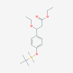 Ethyl 3-[4-[tert-butyl(dimethyl)silyl]oxyphenyl]-3-ethoxypropanoate