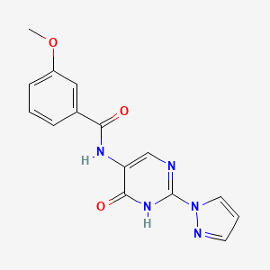 3-methoxy-N-(6-oxo-2-(1H-pyrazol-1-yl)-1,6-dihydropyrimidin-5-yl)benzamide