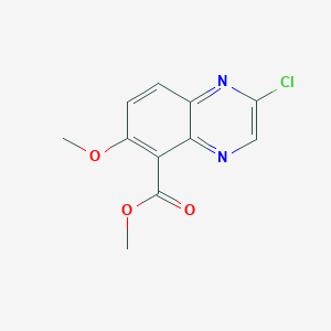 molecular formula C11H9ClN2O3 B13880988 Methyl 2-chloro-6-(methyloxy)-5-quinoxalinecarboxylate 