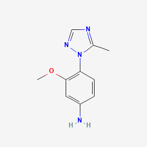 molecular formula C10H12N4O B13881009 3-Methoxy-4-(5-methyl-1,2,4-triazol-1-yl)aniline 