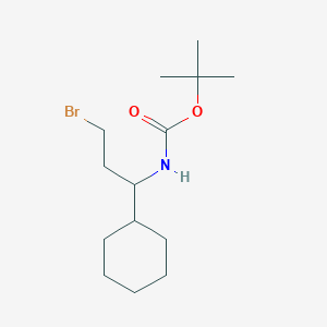 molecular formula C14H26BrNO2 B13881030 Tert-butyl 3-bromo-1-cyclohexylpropylcarbamate 