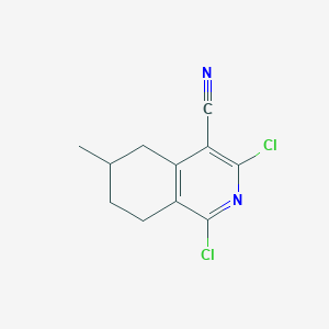 molecular formula C11H10Cl2N2 B13881107 1,3-Dichloro-6-methyl-5,6,7,8-tetrahydroisoquinoline-4-carbonitrile 