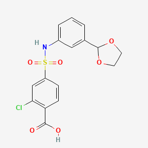 2-Chloro-4-[[3-(1,3-dioxolan-2-yl)phenyl]sulfamoyl]benzoic acid