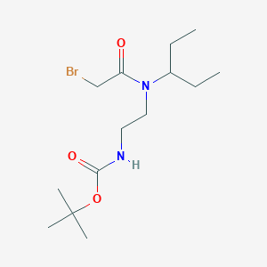 molecular formula C14H27BrN2O3 B13881176 tert-butyl N-[2-[(2-bromoacetyl)-pentan-3-ylamino]ethyl]carbamate 