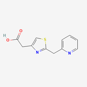 molecular formula C11H10N2O2S B1388122 [2-(Pyridin-2-ylmethyl)-1,3-thiazol-4-yl]acetic acid CAS No. 1087792-42-4