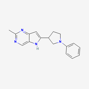 molecular formula C17H18N4 B13881221 2-methyl-6-(1-phenylpyrrolidin-3-yl)-5H-pyrrolo[3,2-d]pyrimidine 