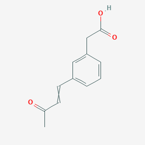 molecular formula C12H12O3 B13881231 2-[3-(3-Oxobut-1-enyl)phenyl]acetic acid 