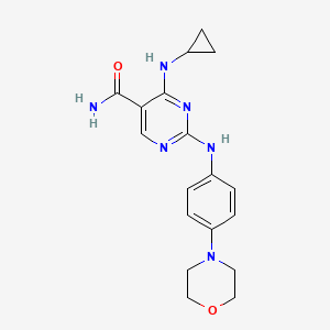 molecular formula C18H22N6O2 B13881236 4-(cyclopropylamino)-2-(4-morpholin-4-ylanilino)pyrimidine-5-carboxamide 