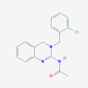 molecular formula C17H16ClN3O B13881265 N-[3-[(2-chlorophenyl)methyl]-4H-quinazolin-2-yl]acetamide 