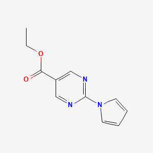 molecular formula C11H11N3O2 B1388128 ethyl 2-(1H-pyrrol-1-yl)-5-pyrimidinecarboxylate CAS No. 1147979-41-6