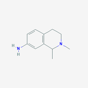 molecular formula C11H16N2 B13881290 1,2-dimethyl-3,4-dihydro-1H-isoquinolin-7-amine 