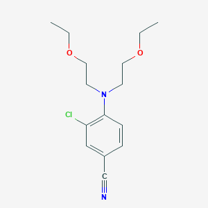 molecular formula C15H21ClN2O2 B13881315 4-[Bis(2-ethoxyethyl)amino]-3-chlorobenzonitrile CAS No. 821777-10-0