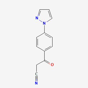 molecular formula C12H9N3O B1388132 3-oxo-3-[4-(1H-pyrazol-1-yl)phenyl]propanenitrile CAS No. 1176541-33-5