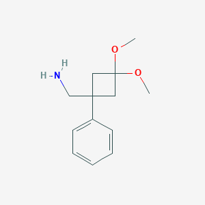 (3,3-Dimethoxy-1-phenylcyclobutyl)methanamine