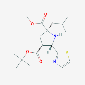 4-(tert-Butyl) 2-methyl (2R,5S)-2-isobutyl-5-(1,3-thiazol-2-yl)tetrahydro-1H-pyrrole-2,4-dicarboxyla