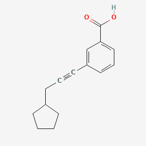 molecular formula C15H16O2 B13881342 3-(3-Cyclopentylprop-1-ynyl)benzoic acid 