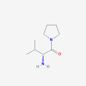 molecular formula C9H18N2O B1388136 (R)-2-amino-3-methyl-1-(pyrrolidin-1-yl)butan-1-one CAS No. 1334701-05-1