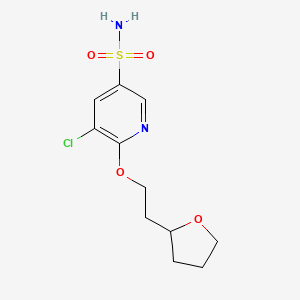 5-Chloro-6-[2-(oxolan-2-yl)ethoxy]pyridine-3-sulfonamide