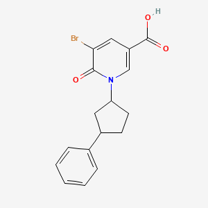 5-Bromo-6-oxo-1-(3-phenylcyclopentyl)pyridine-3-carboxylic acid