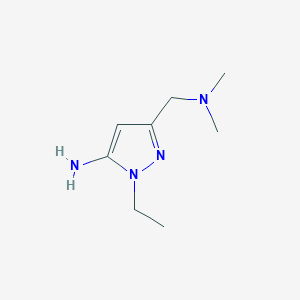 molecular formula C8H16N4 B13881468 5-dimethylaminomethyl-2-ethyl-2H-pyrazol-3-ylamine CAS No. 1224888-36-1