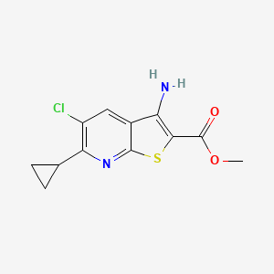 molecular formula C12H11ClN2O2S B1388147 Methyl 3-amino-5-chloro-6-cyclopropylthieno[2,3-b]pyridine-2-carboxylate CAS No. 1135283-26-9