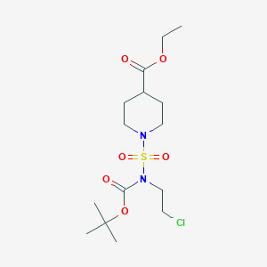 B1388155 Ethyl 1-{[(tert-butoxycarbonyl)(2-chloroethyl)amino]sulfonyl}-4-piperidinecarboxylate CAS No. 1135283-14-5