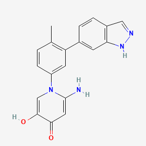 molecular formula C19H16N4O2 B13881559 2-amino-5-hydroxy-1-[3-(1H-indazol-6-yl)-4-methylphenyl]pyridin-4-one 