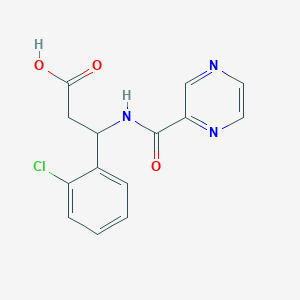 3-(2-Chlorophenyl)-3-(pyrazine-2-carbonylamino)propanoic acid