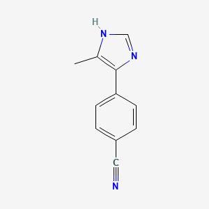 molecular formula C11H9N3 B13881592 4-(5-methyl-1H-imidazol-4-yl)benzonitrile 