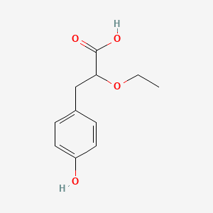 molecular formula C11H14O4 B13881627 2-Ethoxy-3-(4-hydroxyphenyl)propanoic acid 